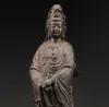 Dekorative Objekte Figuren China Hervorragende große, dekorierte Handarbeit Alte Ebony Holz geschnitzt Kwanyin Statue 230817