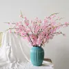 Decoratieve bloemen kransen zijde kersen bloesem kunstmatige decor home plastic stengel bruid bruid bouquet pruimen peach nepbloem lange tak hkd230818