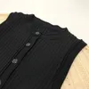 Hollow Out платье -новый новый San Ro Black Elegant Contrast Color Long Kinded French Dress