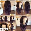 Lace Wigs Hd Transparent Colored Human Hair Wig Highlight Loose Deep Wave Purple 13X6 Frontal For Women Preplucked Remy Fl Drop Delive Dhjwo