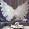タペストリーズ大きな天使の翼タペストリーヒッピーフェザーオカルトバックグラウンドアートウォールハンギーカーペットホームデコレーションテーブルクロス