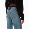Jeans pour femmes Printemps taille haute bikini décoration épissage jeans à jambes droites bignamehighquality y2k fashionpurecotton washcasual 230817