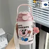 Vattenflaskor Hållbar bärbar kopp Lätt att rengöra praktiska flickor av hög kvalitet Vakuumtätning Rostfritt stål Söt rosa mugg smidig