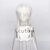 Perucas sintéticas inuyasha sesshoumaru costas de cosplay perucas de 100 cm de comprimento resistente ao calor de estilo de coda -flay peruca