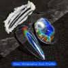 Nail Glitter holografiska pulver Transparent multifunktionellt pulver hologram iriserande pigment toppklass Rainbow 230816