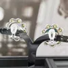 Brand Designer MiuMiu Fashion New Earless Earrings for Women Imitation Crystal Flower Full Diamond with Sunflower Ear Clips Accessories Jewelry