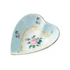 Plates 5 Inch Bone China European Style Dessert Plate Vintage Heart-shaped Japanese Pastry Girl's Heart Sm