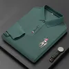 Polos maschile Polo Shirt a maniche lunghe maschili da uomo camicie formali di business ricami casual ricami a comoda maglietta polos