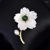 Broscher obn naturligt snidat moderskal lämnar fem kronblad blommor broschrock kostym elegant brud bröllop stift tillbehör