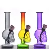 Raste de atacado/preto/roxo Glass Tobacco Tubacco Bong Pipe para fumar Mini narguilé de erva seca com tigela de metal com metal