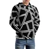 Bluzy dla kobiet abstrakcyjne geometria Zimowe czarne linie drukuj hip -hop duży bluza z kapturem długi rękaw ładny design