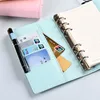 Notepads A5 A6 Macaron Loose-leaf Notebook Case Korean Ins Manual Ledger Without Inner Pages Imitation Leather Diary 230817