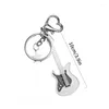 Keychains pareja guitarra llave cadena de metal llavero lindo y2k negro musical musical anillo colgante de color plateado para hombre regalo de fiesta para mujeres