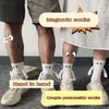 Women Socks 1 Pair Magnetic Suction Couple 3d Doll Eared Knitted Sock Ins Cute Funny Hand In Versatile Floor With Magnet