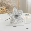 装飾花の花輪ゴールドシミュレーションクリスマスフラワークリスマスツリー装飾花20cmスパンコールベルベットエコレーションHKD230818