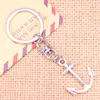 Plush Keychains 20pcs Fashion Keychain 31x25mm anchor sea Pendants DIY Men Jewelry Car Key Chain Ring Holder Souvenir For Gift 230818