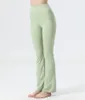 LL-022 Pontas femininas Roupas de ioga Areca que as calças de ranhura aumentam elástica cintura alta trechando de ginástica esportiva de esporte de barriga de sino