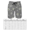 Мужские шорты черно -белая линейная доска Daisy Print Casual Beach Men Design Sports Comense Trunks День рождения подарок на день рождения