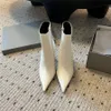 Pointed heel ankle boots Zipper leather stiletto heel Fashion Booties 8.5cm Designer shoes Women's formal party wedding shoes