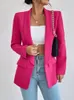 Womens Suits Blazers Spring Jacket Elegant Rose Red Office Ladies Oversize Long Sleeve Casual Suit Rockar For Women Fashion 230817