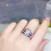 Cluster Rings KJJEAXCMY Fine Jewelry Mosang Diamond 925 Sterling Silver Women Combination Ring Support Test
