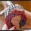 Bandeau Haimeikang Plaid Cottonhair Accessoires Noué Bande De Cheveux Pour Femmes Bandeaux Bandeaux Bandeaux Chapeaux Mode C2Wwt Clmbg Drop Del Dhzlu