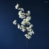 Decoratieve bloemen 3 kleuren Lang kunstmatige kersenbloesems Branch Silk Flower Diy Wedding Party Home Garden Decoratie PO No Vaas