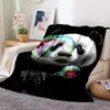 Blankets Funny Panda Blanket Soft Plush Flannel Throw Blankets for Sofa Bed Couch Best Gifts All Season Light Bedroom Warm Bedspread R230819