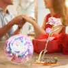 Dekorativa blommor Simulering Rose Immortal Valentines Bouquet Gold Foil Anniversary Festival Led Flower for Home Birthday Present Artificial