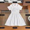 kids designer clothes Combed cotton baby dress Free shipping girl Summer Pleated skirt Size 100-160 CM new product Mar31