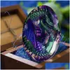 Other Interior Accessories Lava Dragon Egg Glowing Dinosaur Collection Statue Resin Souvenir Crystal Mineral Gems Home Decor Car Dec Dhtjz