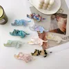 Ny söt Cartoon Cat Hairpin Ribbon Acetate Fiber Hair Clips Bangs Duckbill Clip for Womans Girls Fashion Barrettes Hårtillbehör