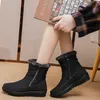 Gratis frakt Vattentät ny produkt Snöstövlar Designer Black Brown Women Winter Warm Plush Ankel Booties Front Zipper Non Slip Cotton Padded Outdoor Shoes