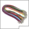 Cable de alambre Hallazgos Componentes Joyería 2.7Mm Mezcla de cuero de gamuza Collar de cera Cordones con broche de langosta para Diy Neckalce Colgante Craft Otgnr
