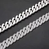 Wuzhou Pris Anpassad 19mm Iced Out Cuban Chain With Brilliance Bling Moissanite S925 Silver 3Rows Links Halsband