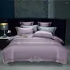 Bedding Sets Light Luxury 100 Thread Count Long Staple Cotton Four Piece Set With All Embroidery Bed Cover Sheet