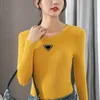 Damestruien Designertrui P Herfst/Winter Pullover Veelzijdige Ronde Hals Onderlaag Sexy Gebreid Shirt Luxe Ronde Hals ZMJH