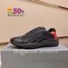 Prad Americas Cup Scarpe firmate Sneakers Top Scarpe da ginnastica piatte in pelle verniciata gialla Nero Bianco Mesh Traspirante Nylon Casual Camminata all'aperto