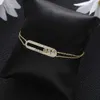 Bangle New Smooth Bead Move Charm Bracelet Design Geometric Full Microl Zirconia Wedding Engagement Women Fashion Jewelry B097 J230819