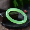 Bangle معتمد Burma Jade Barkles Women Gine Jewelry Light Green Jadeite Myanmar Jades Stone Bracelet for Girlfriend Mom Gifts