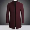 Mens Wool Blends Fashion Leisure Business Business Solid Color Slim Coat Trench Jacket 230818