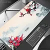 Mouse Pads Wrist Art Sakura Mousepad Black Mausepad Pink Setup Accessories Office Carpet Mouse Pad Company Gaming Deskmat 90x40 Xl R230819