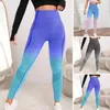 Calças ativas de cintura alta sexy gradiente sem costura leggings de yoga barriga controle booty push up magro para mulher