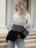 Damestruien Jim Nora Women Crew Neck Color Block Sweater Sweater mode Casual pullover jumper tops vrouwelijke trendy