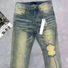 Jeans pour femmes PURPLEB Jeans pour hommes pantalons cargo noirs Designer autocollants skinny lavage léger déchiré moto rock revival joggers vraies religions Pantalon élastique décontracté