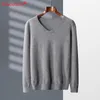 Men's Tracksuits Snaoutofit Men Clothing Pure Cashmere Sweater VNeck Business Casual Jumper 2023 Spring Autumn Basic Knit Pullover 230818