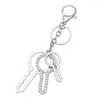 Keychains Wangaiyao Fashion Creative Keychain Unisex Niche Design Alloy Rhinestone Key Pendant Simulation Sieraden