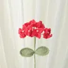 Fleurs décoratives Fleur tissée à la main Hortensia tricoté Produit fini Bouquet de laine éternelle Cadeau créatif Fête des mères
