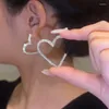 Rücken Ohrringe Trendy Heart Hoop für Frauen eingelegt Bling CZ Mode Crystal Open Love Party täglicher Tragen moderner Schmuck