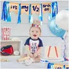 Festdekoration halv födelsedagsdekorationer kit dess min 1/2 banner ballonger kronhatt i 6 månader baby pojke flicka duschdekor droppe Deliv Dhjee